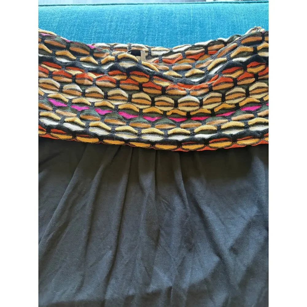 M Missoni Womens Size Medium Black Multicolor Cowl Neck Long Sleeve Top - Picture 8 of 8